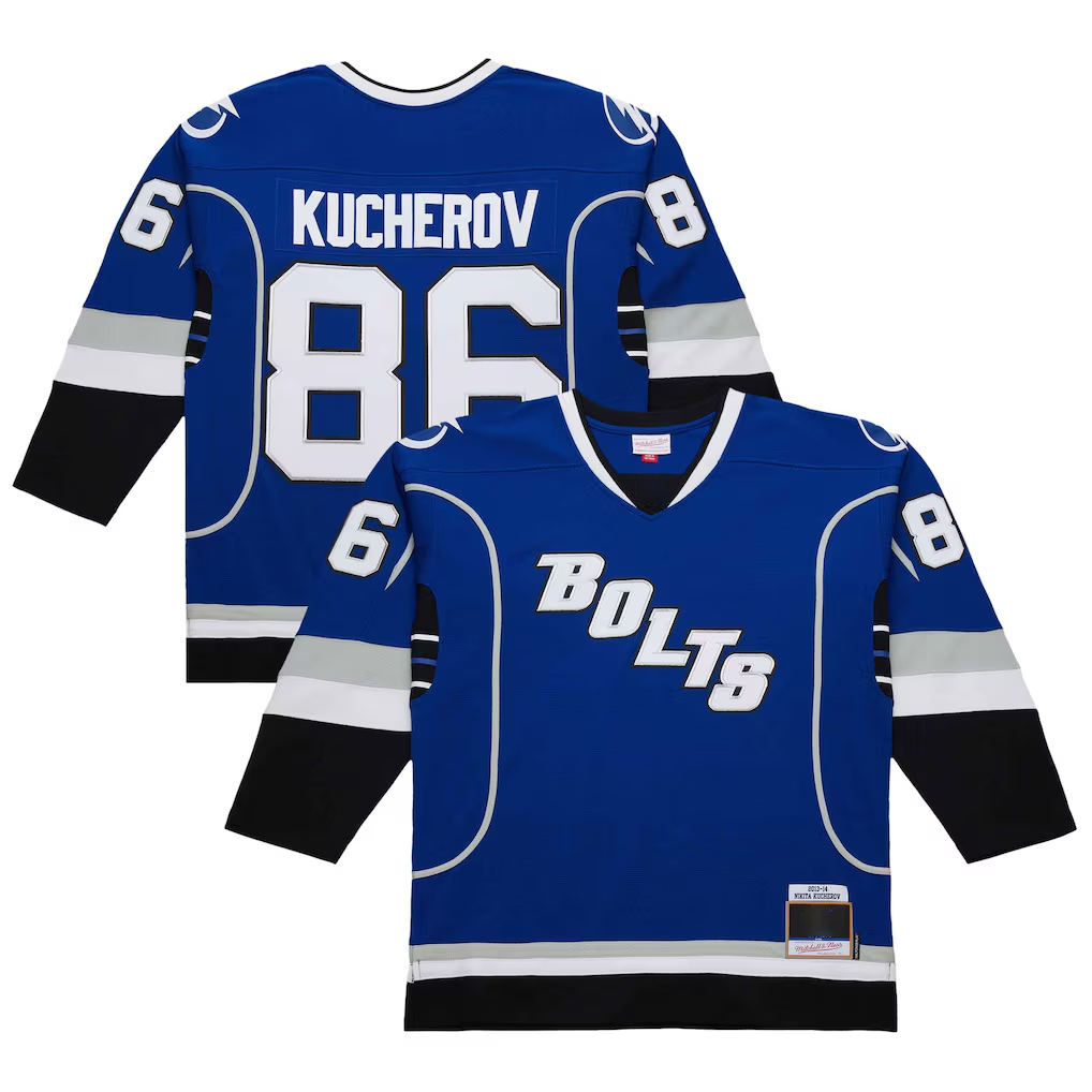 Vanessashop TB.Lightning #86 Nikita Kucherov Blue 2013-14 Power Play Jerseys