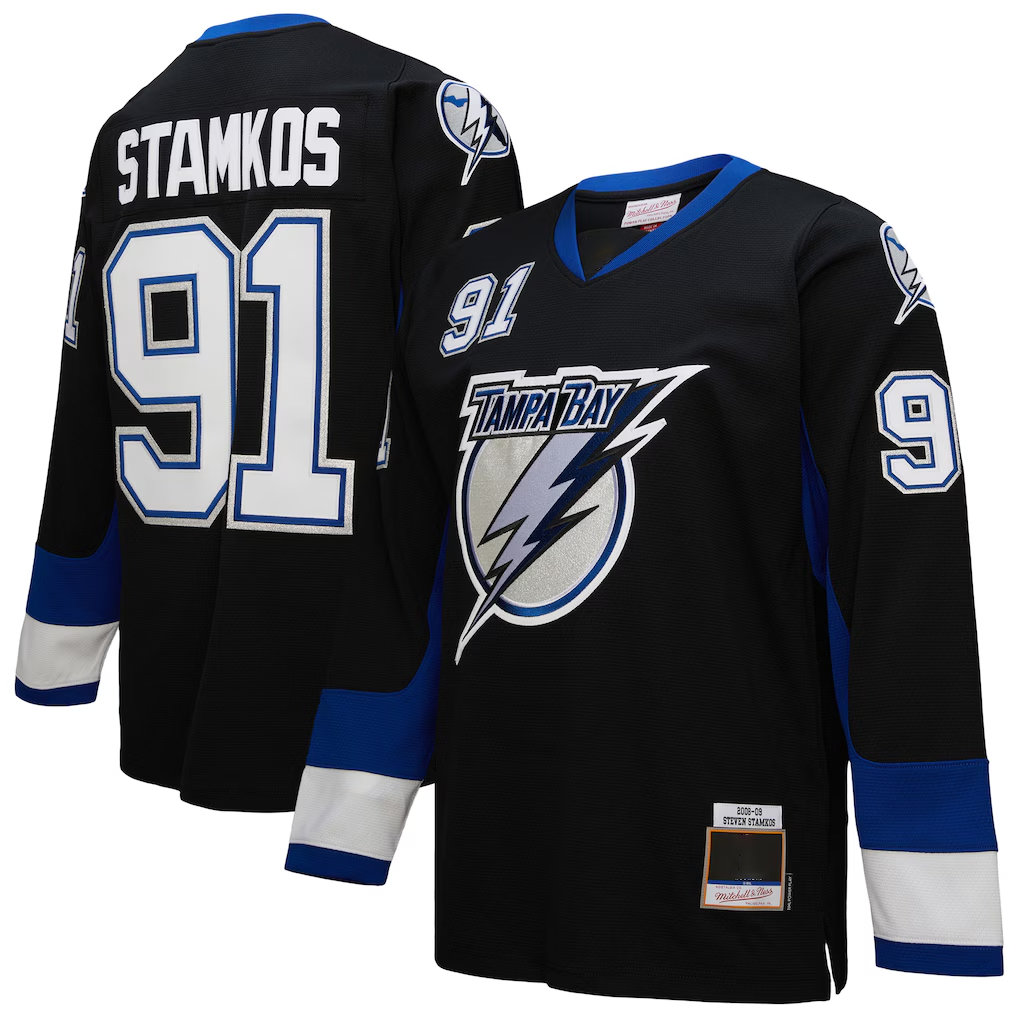 Vanessashop TB.Lightning #91 Steven Stamkos Mitchell & Ness Black 2008?09 Power Play Jerseys