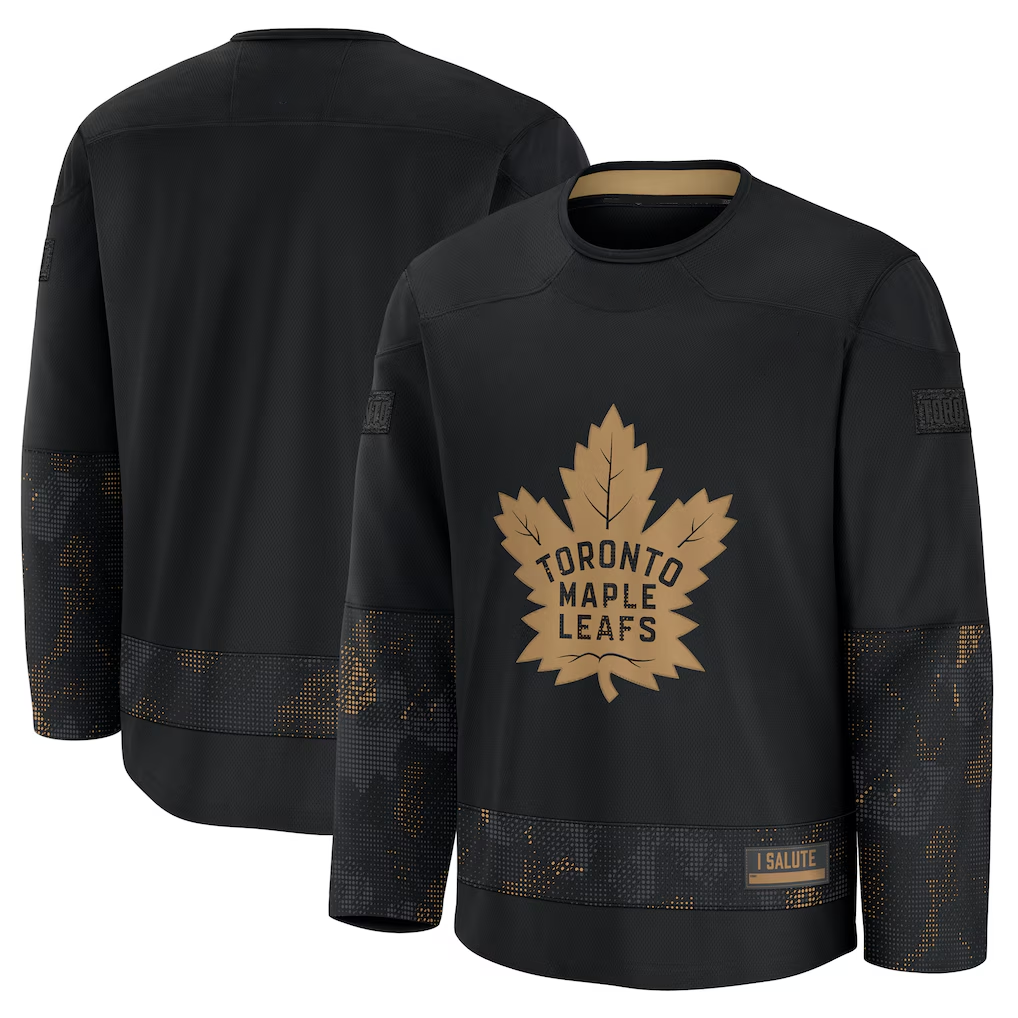 Vanessashop TM.Leafs Black 2024 Military Appreciation Practice Jerseys