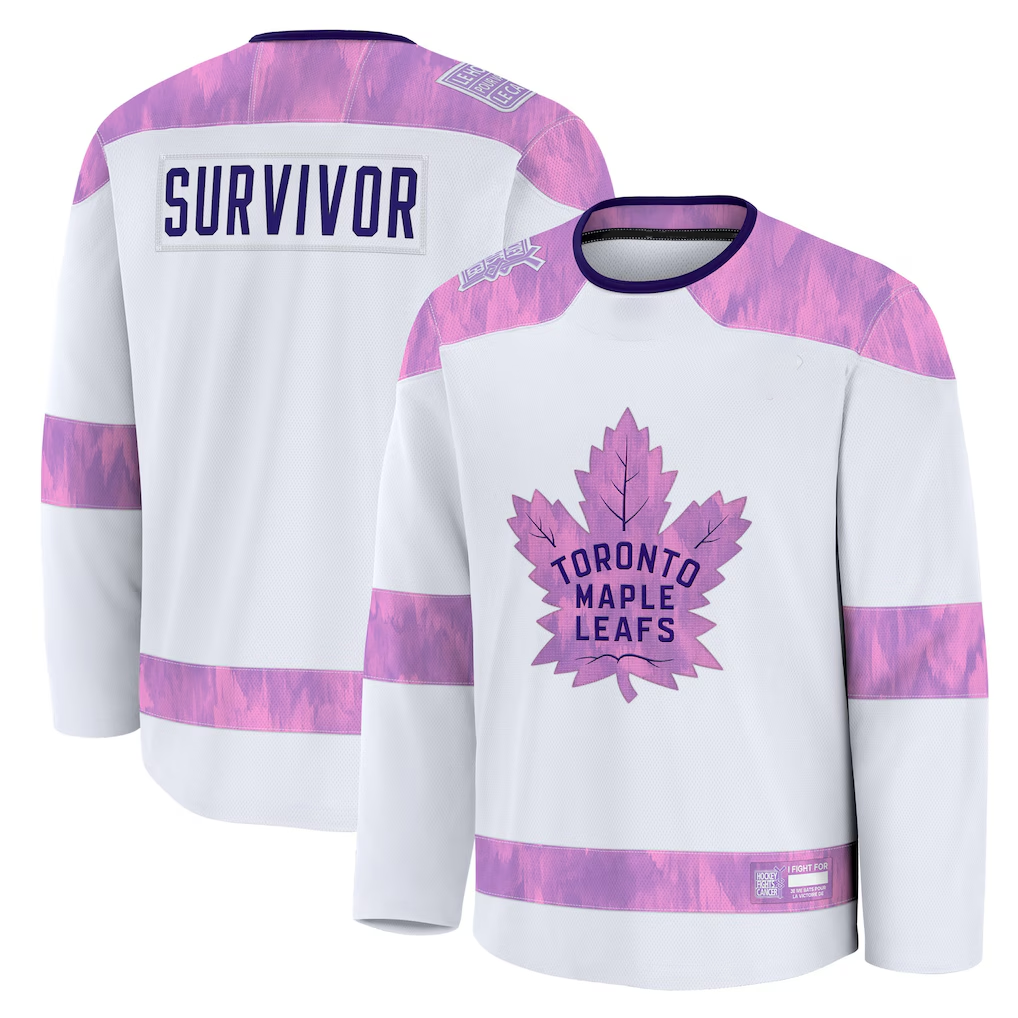 Vanessashop TM.Leafs White Hockey Fights Cancer Survivor Practice Jerseys