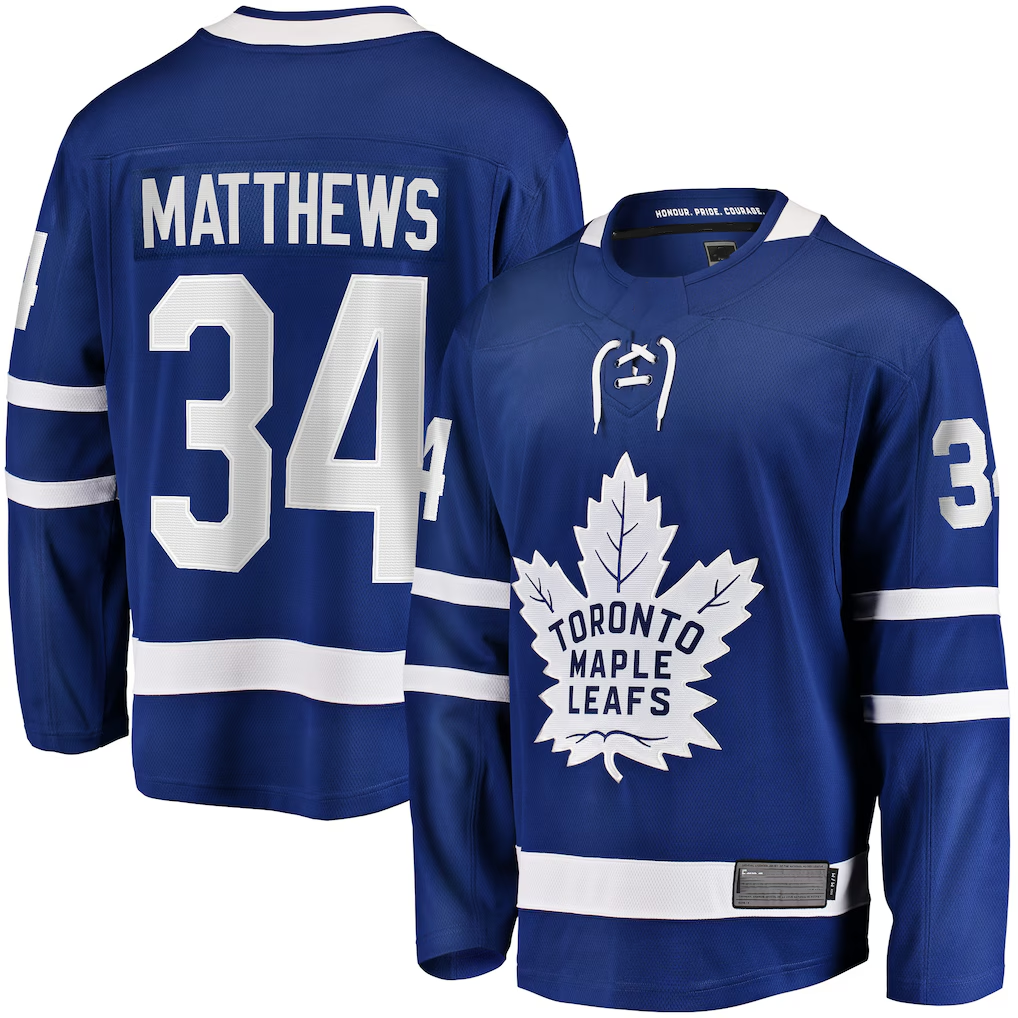 Vanessashop TM.Leafs #34 Auston Matthews Blue Home Breakaway Jerseys