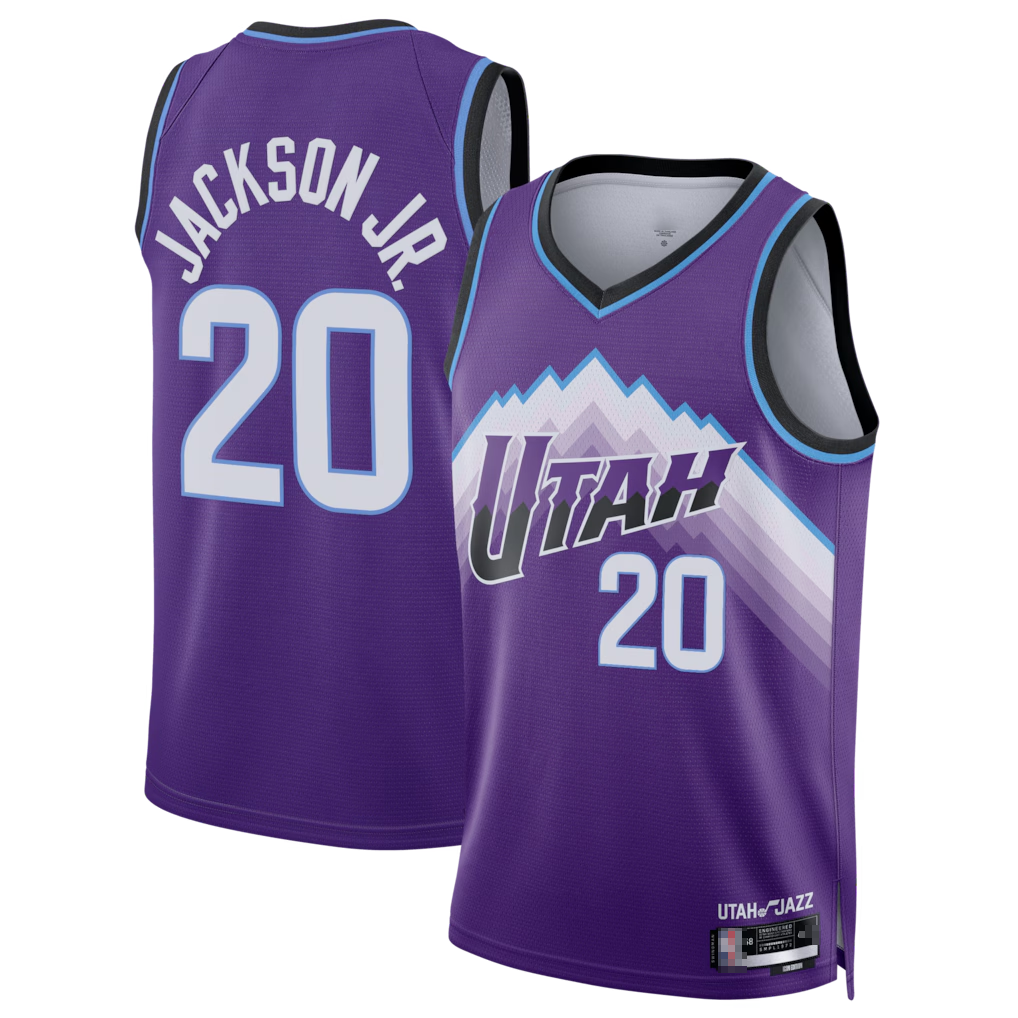 Vanessashop U.Jazz #20 Jaren Jackson Jr. Purple Swingman Jerseys- Icon Edition