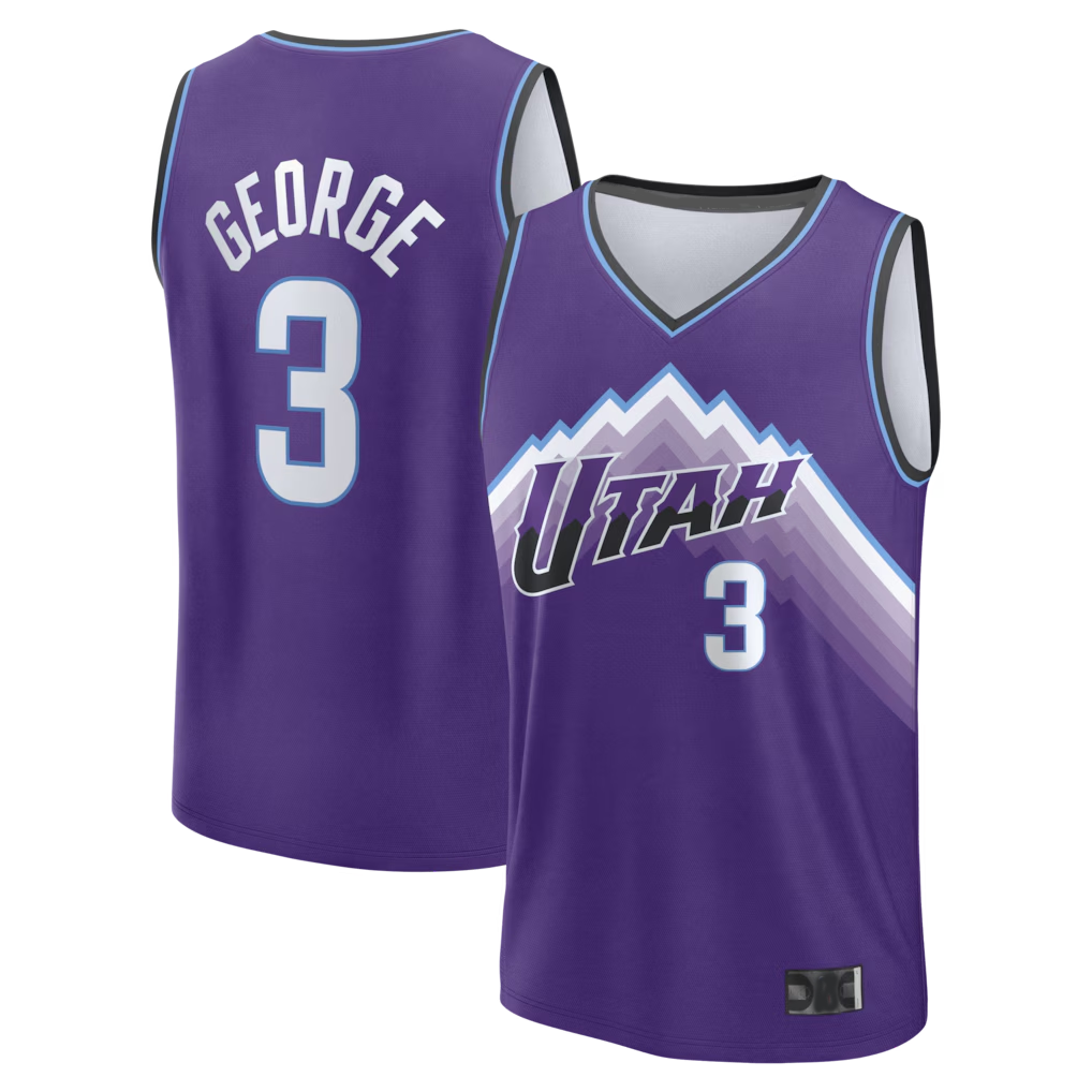 Vanessashop U.Jazz #3 Keyonte George Fanatics Purple Fast Break Replica Jerseys - Icon Edition