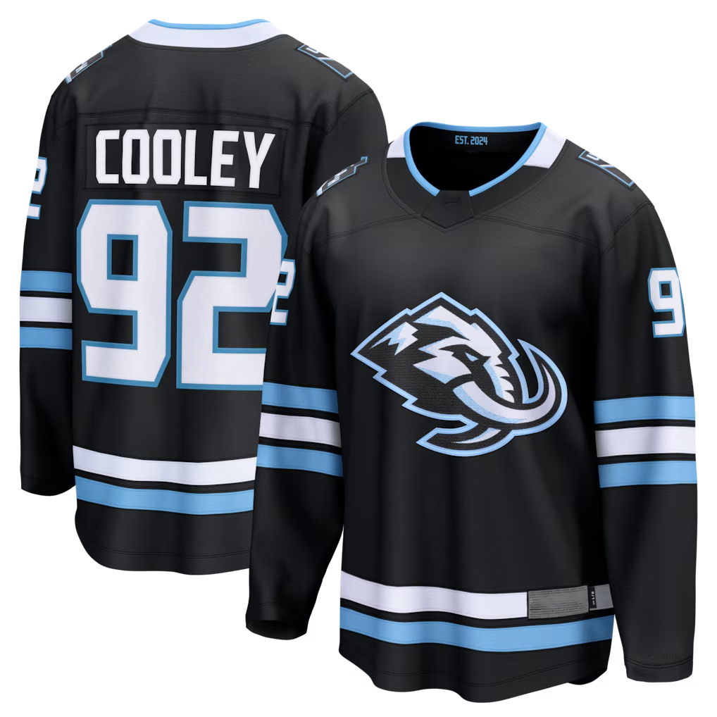 Vanessashop U.Mammoth #92 Logan Cooley Black Home Breakaway Jerseys