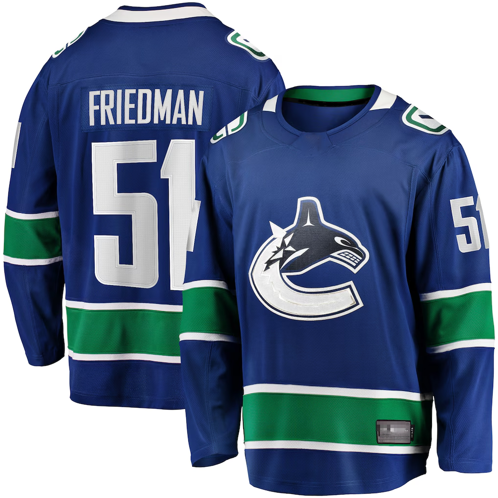 Vanessashop V.Canucks #51 Mark Friedman Blue Home Premier Breakaway Player Jerseys