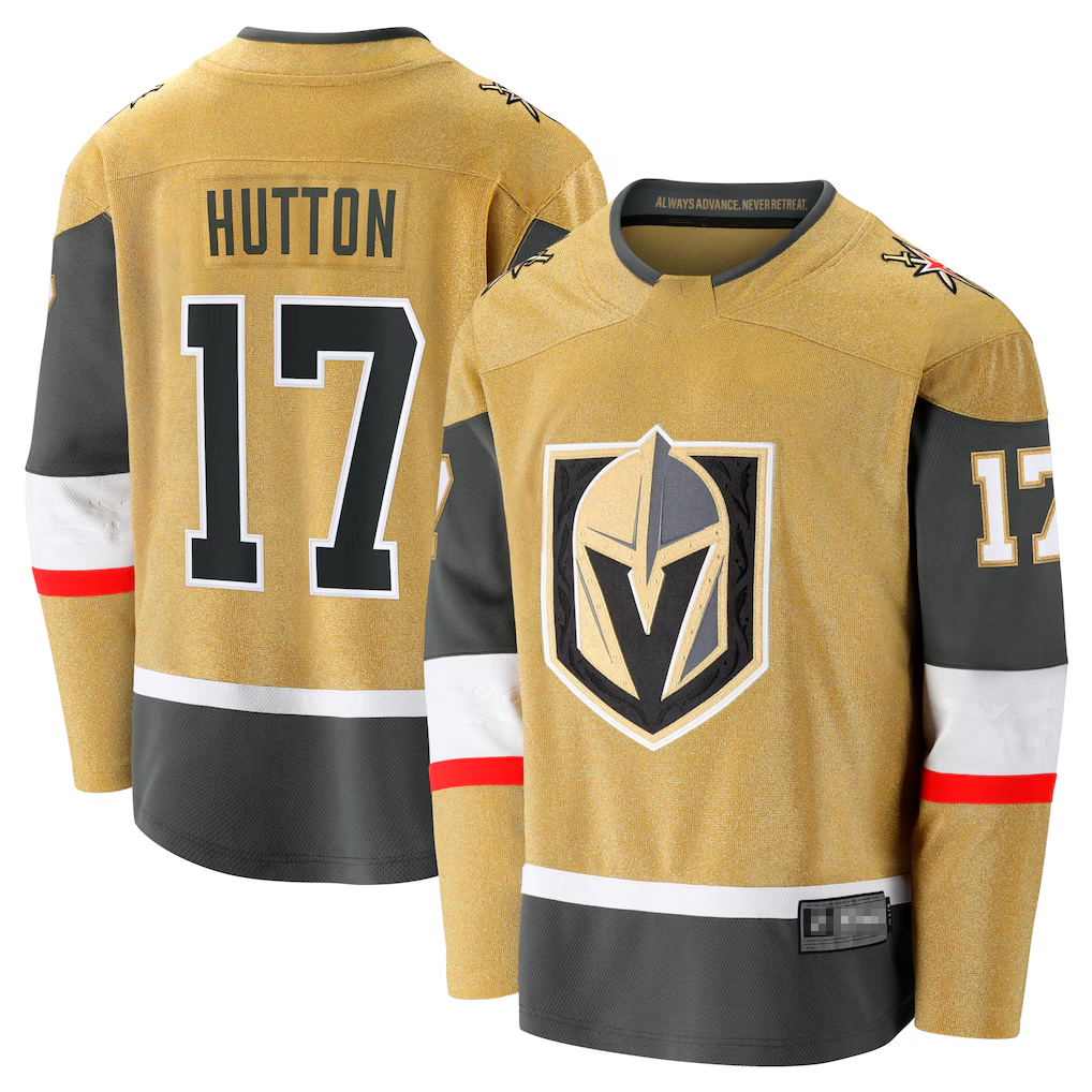 Vanessashop VG.Knights #17 Ben Hutton Gold Home Premier Breakaway Player Jerseys