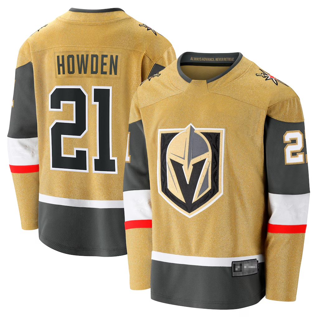 Vanessashop VG.Knights #21 Brett Howden Gold Home Premier Breakaway Player Jerseys