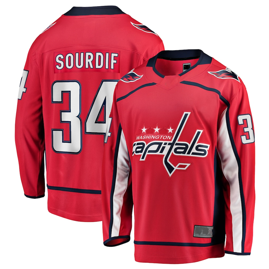 Vanessashop W.Capitals #34 Justin Sourdif Red Home Breakaway Jerseys
