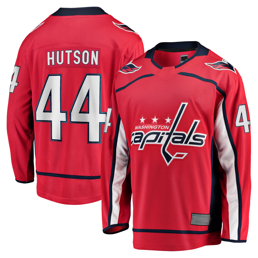 Vanessashop W.Capitals #44 Cole Hutson Red Home Breakaway Jerseys