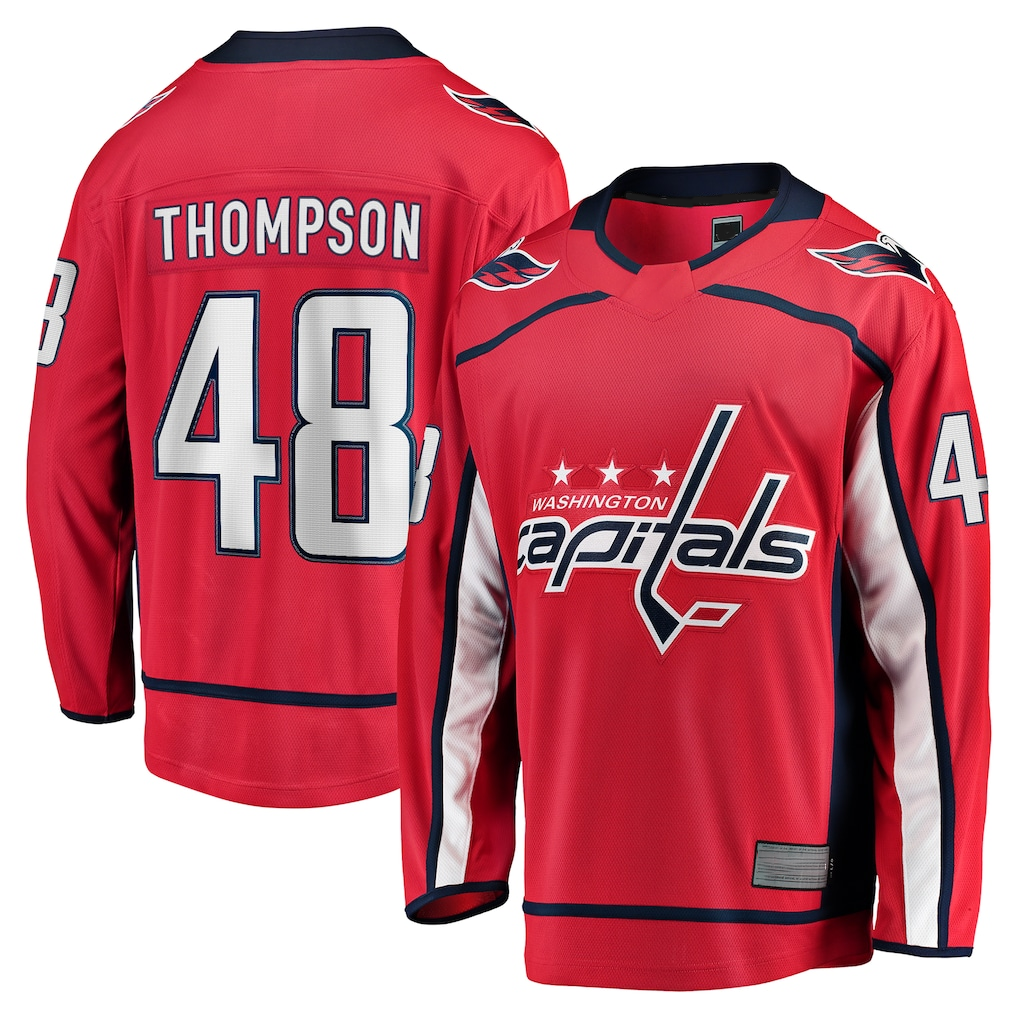 Vanessashop W.Capitals #48 Logan Thompson Red Home Premier Breakaway Player Jerseys