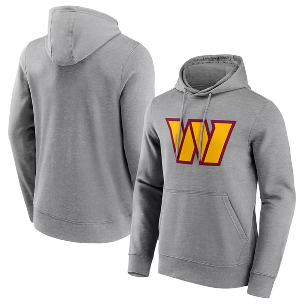 Vanessashop W.Commanders Gray LOGO Pullover Hoodies Game Blank Player Stitched Jerseys