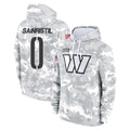 Vanessashop W.Commanders #0 Mike Sainristil Player Arctic Camo Limited Salute to Service Pullover Hoodies Game Stitched Jerseys