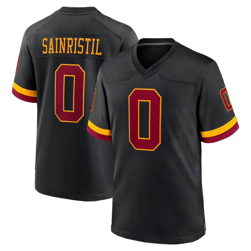 Vanessashop W.Commanders #0 Mike Sainristil Player Black Limited Home Game Stitched Jerseys