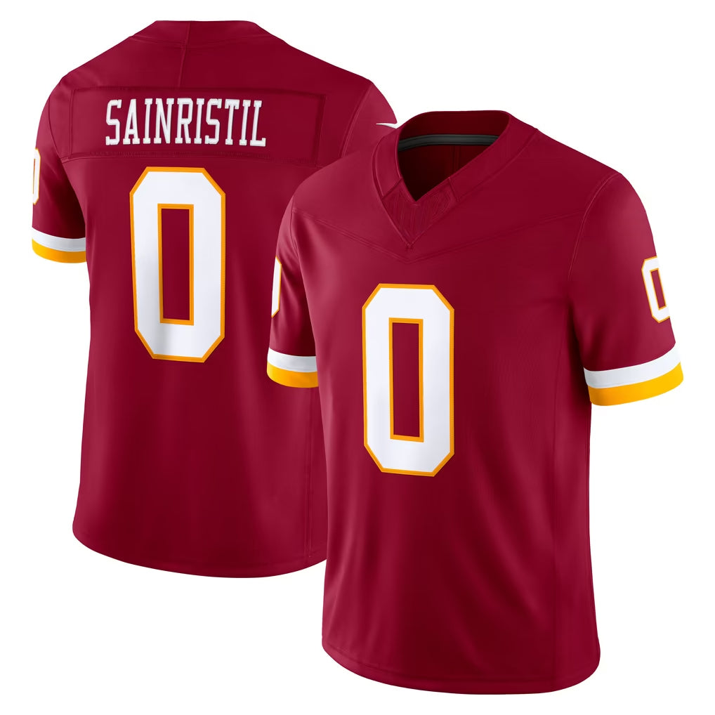 Vanessashop W.Commanders #0 Mike Sainristil Player Burgundy Limited Team Vapor F.U.S.E. Home Game Stitched Jerseys