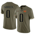 Vanessashop W.Commanders #0 Mike Sainristil Player Olive Salute To Service Limited Home Game Stitched Jerseys