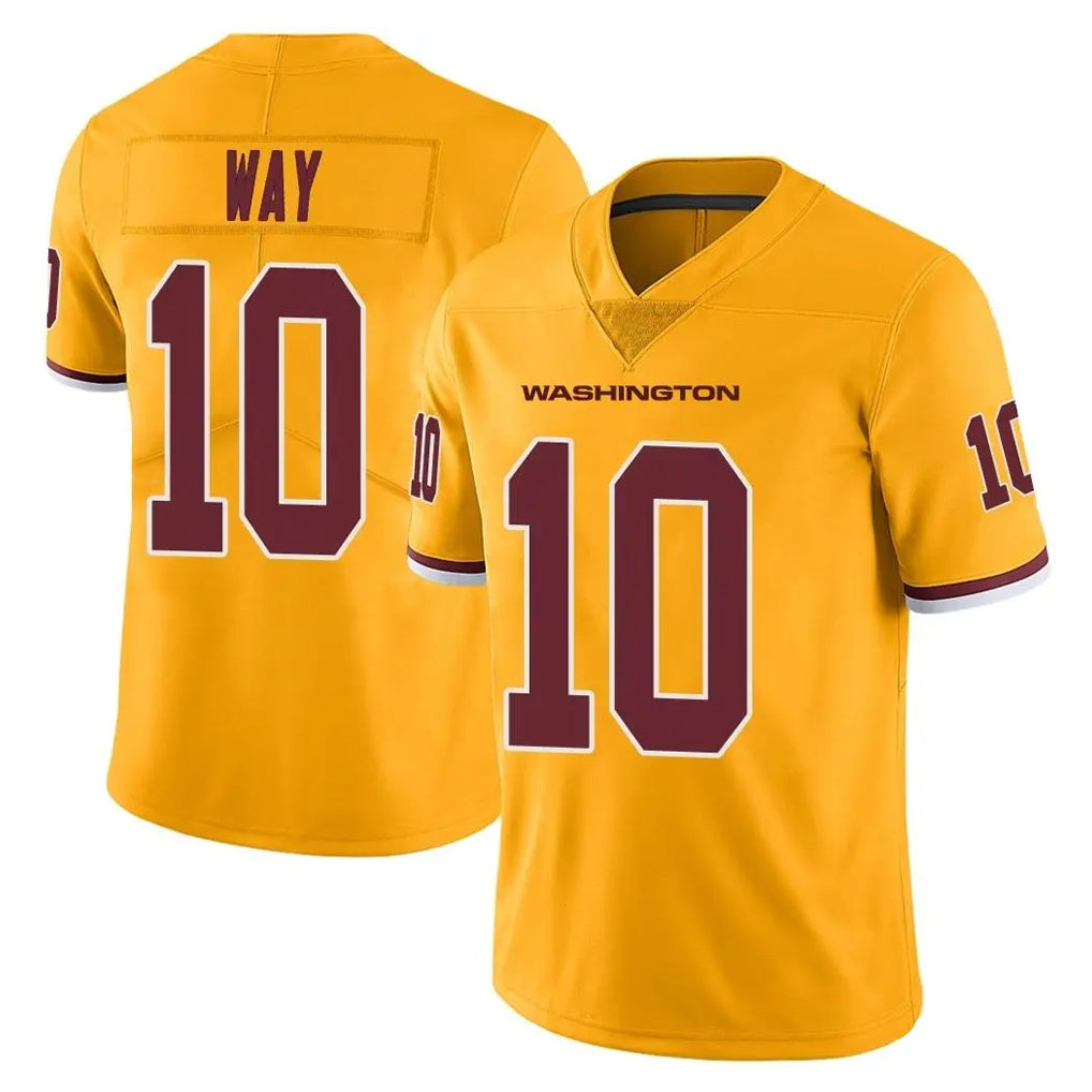 Vanessashop W.Commanders #10 Tress Way Player Gold Limited Color Rush Home Game Stitched Jerseys