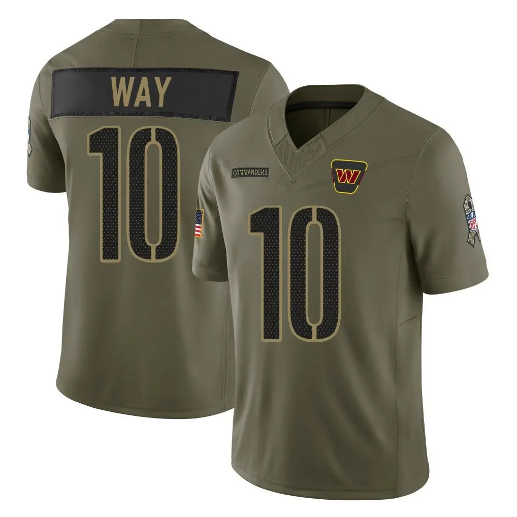 Vanessashop W.Commanders #10 Tress Way Player Olive 2025 Salute To Service Limited Home Game Stitched Jerseys
