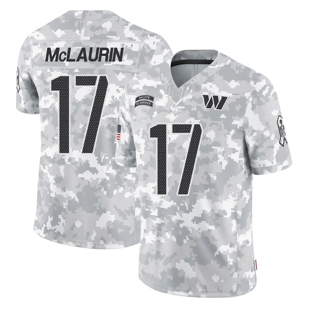 Vanessashop W.Commanders #17 Terry Mclaurin Player Arctic Camo Limited Salute To Service Home Game Stitched Jerseys