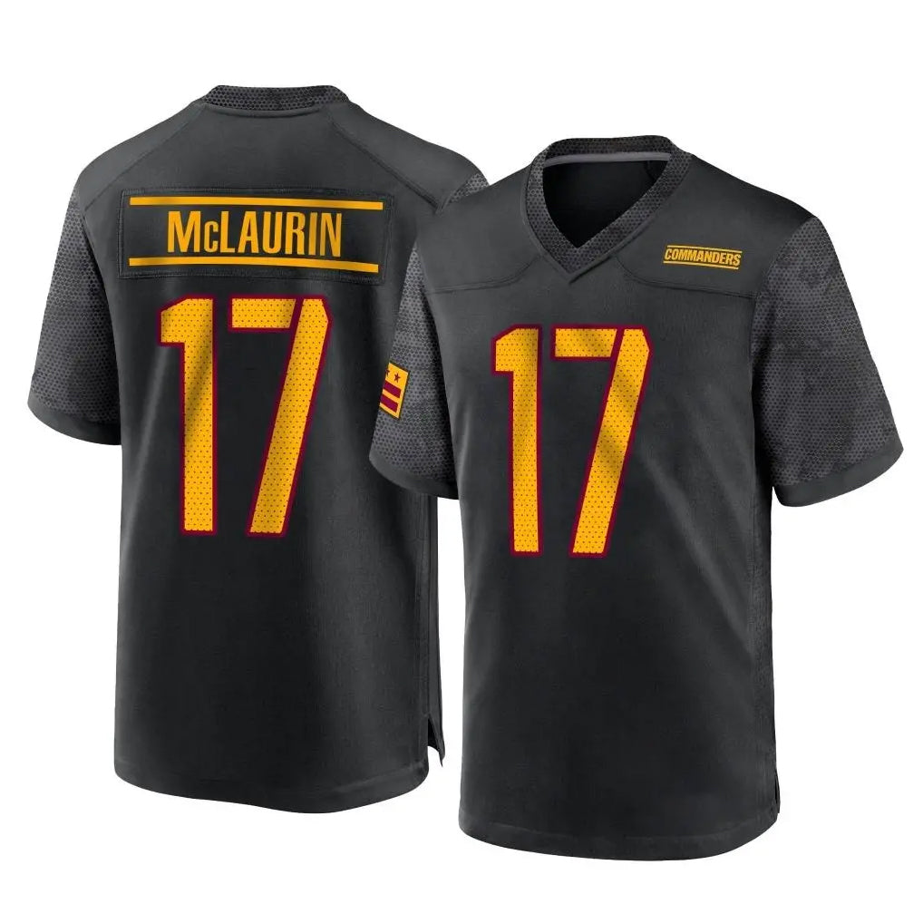 Vanessashop W.Commanders #17 Terry Mclaurin Player Black Home Game Stitched Jerseys