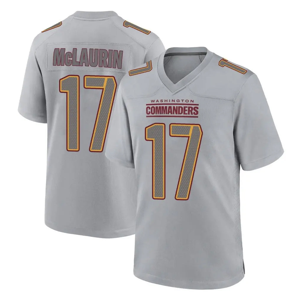 Vanessashop W.Commanders #17 Terry Mclaurin Player Gray Atmosphere Fashion Home Game Stitched Jerseys