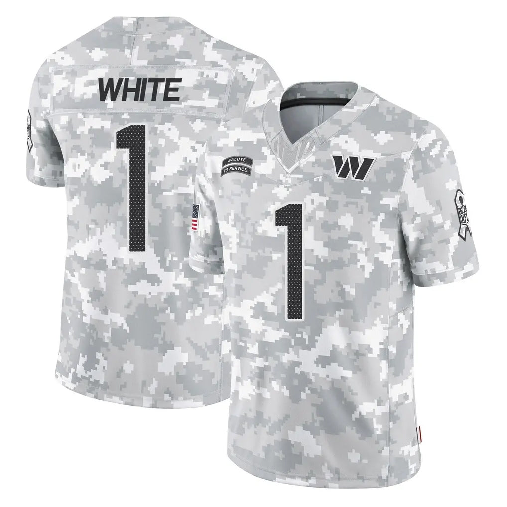 Vanessashop W.Commanders #1 Rachaad White Player Arctic Camo Limited Salute To Service Home Game Stitched Jerseys