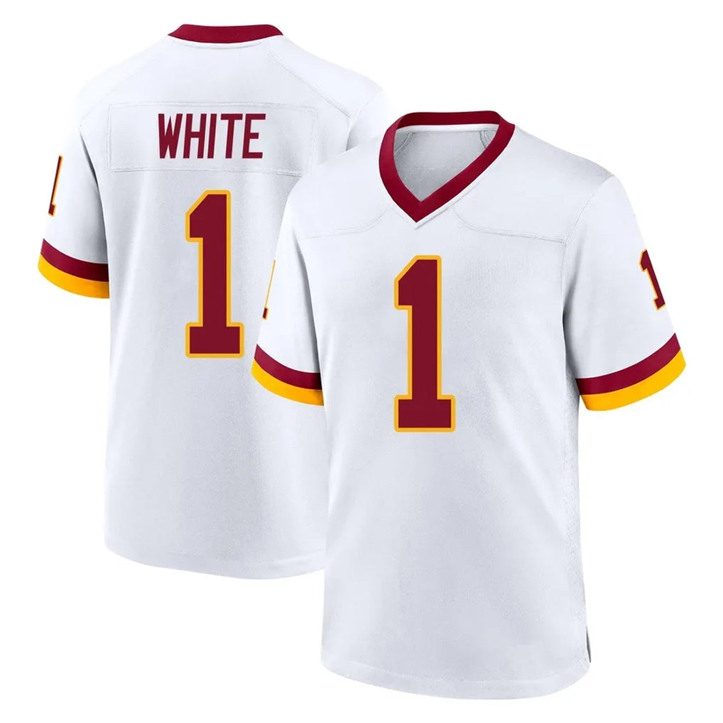 Vanessashop W.Commanders #1 Rachaad White Player White Home Game Stitched Jerseys