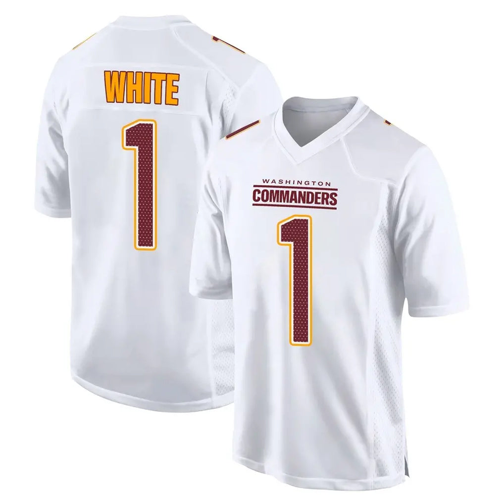 Vanessashop W.Commanders #1 Rachaad White Player White Tundra Fashion Home Game Stitched Jerseys