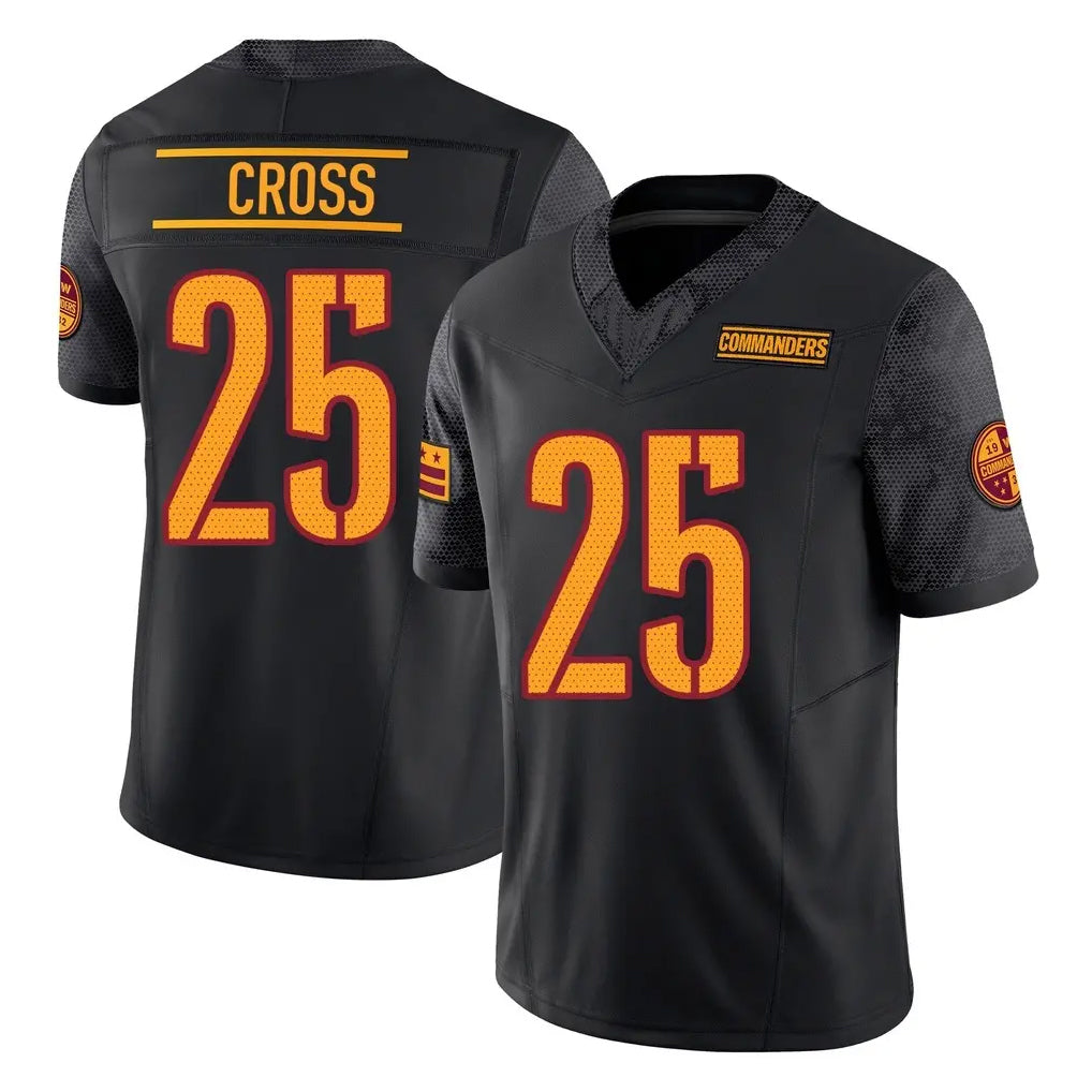 Vanessashop W.Commanders #25 Nick Cross Player Black Limited Vapor F.U.S.E. Home Game Stitched Jerseys
