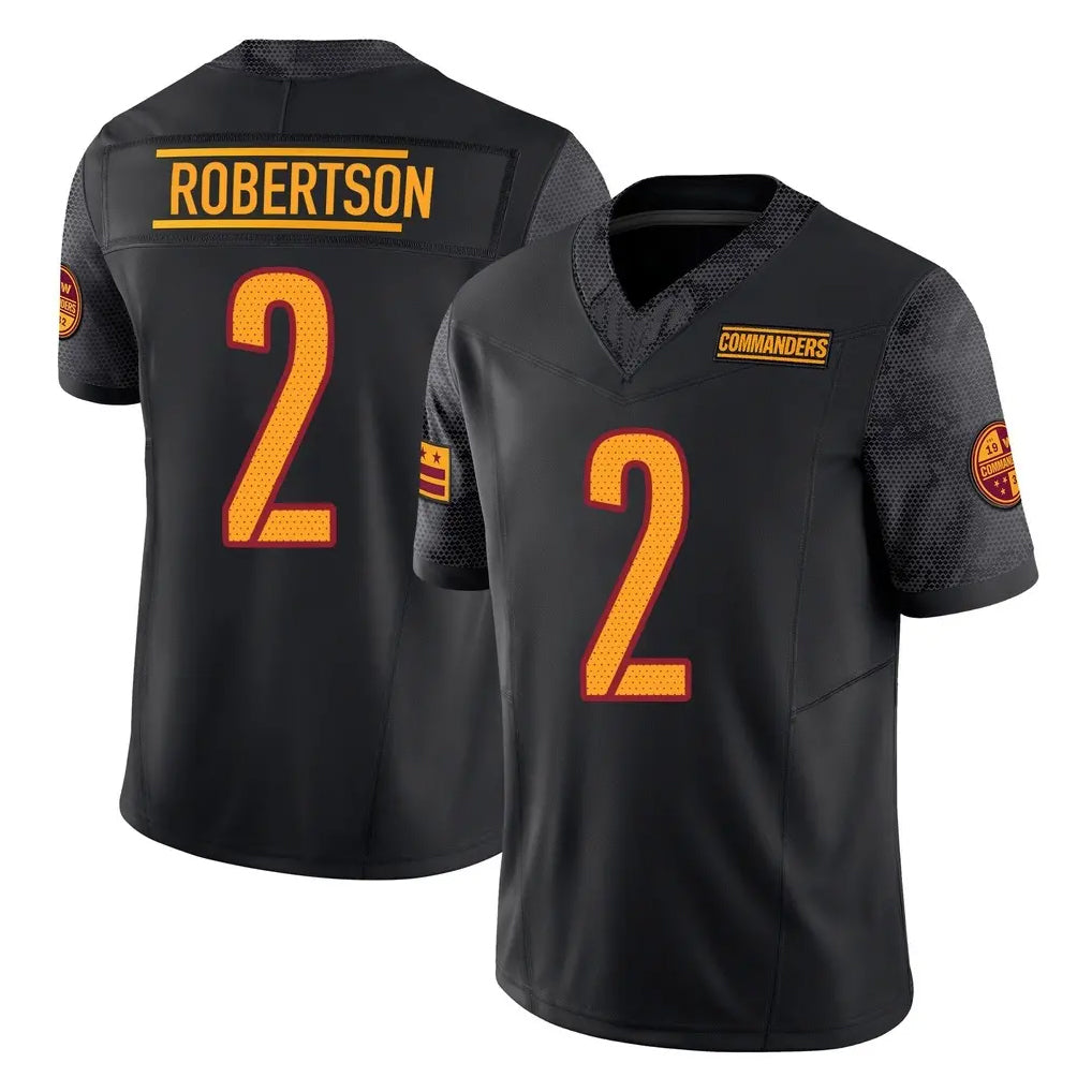Vanessashop W.Commanders #2 Amik Robertson Player Black Limited Vapor F.U.S.E. Home Game Stitched Jerseys