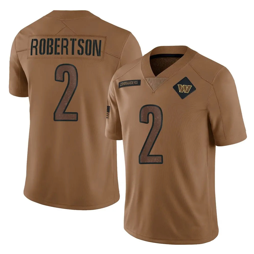 Vanessashop W.Commanders #2 Amik Robertson Player Brown Limited Salute To Service Home Game Stitched Jerseys