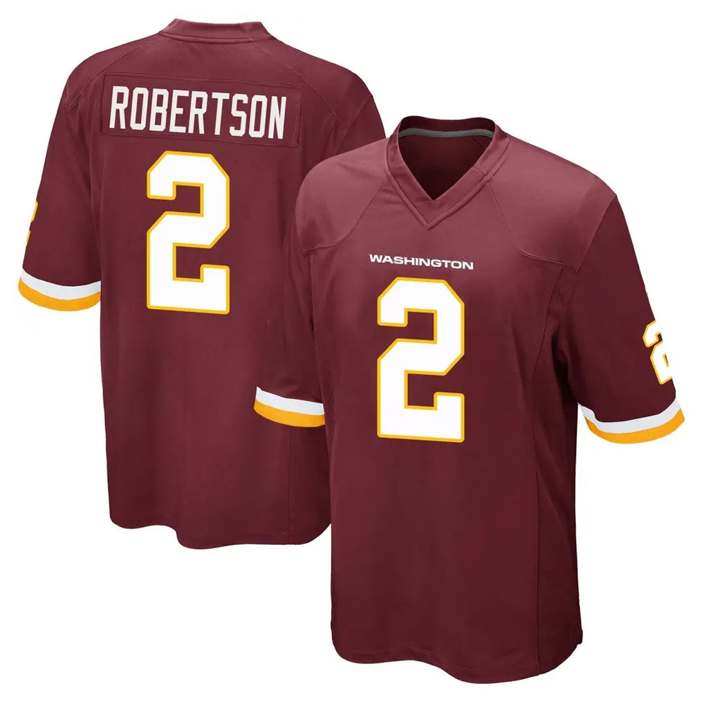 Vanessashop W.Commanders #2 Amik Robertson Player Burgundy Team Color Home Game Stitched Jerseys