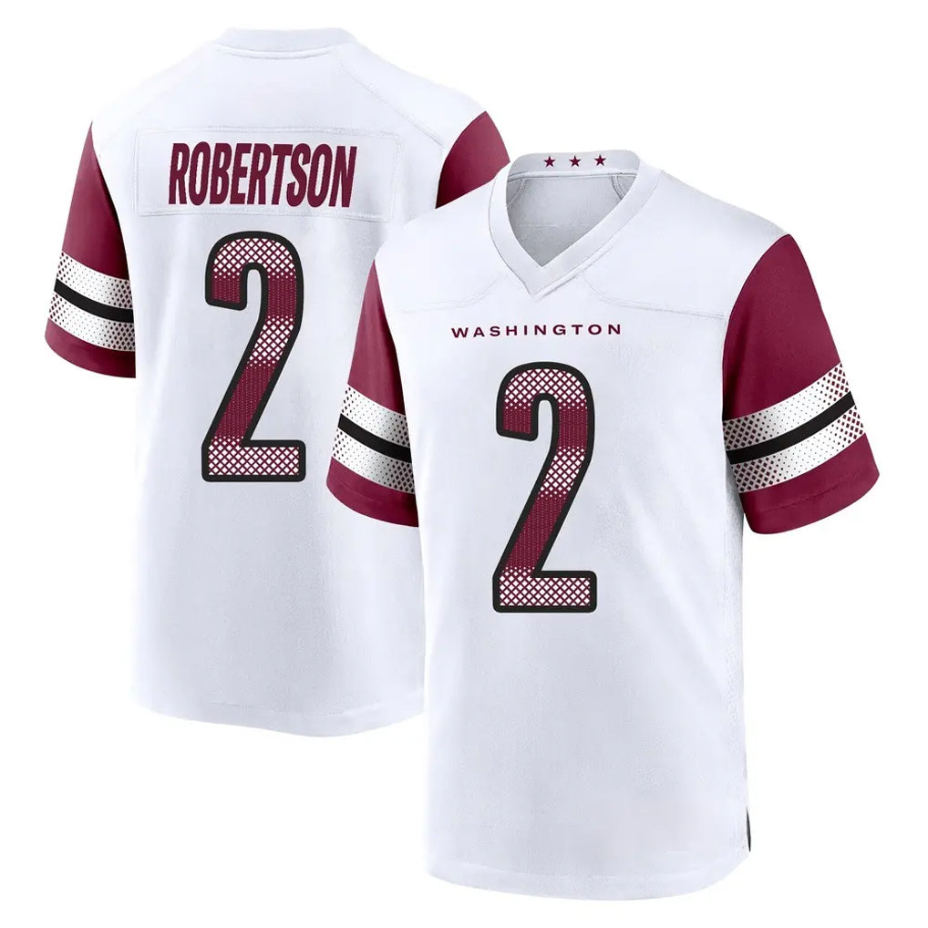Vanessashop W.Commanders #2 Amik Robertson Player White Game Home Stitched Jerseys