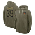 Vanessashop W.Commanders #39 Jeremy Reaves Player Olive Salute to Service Pullover Hoodies Limited Home Stitched Jerseys