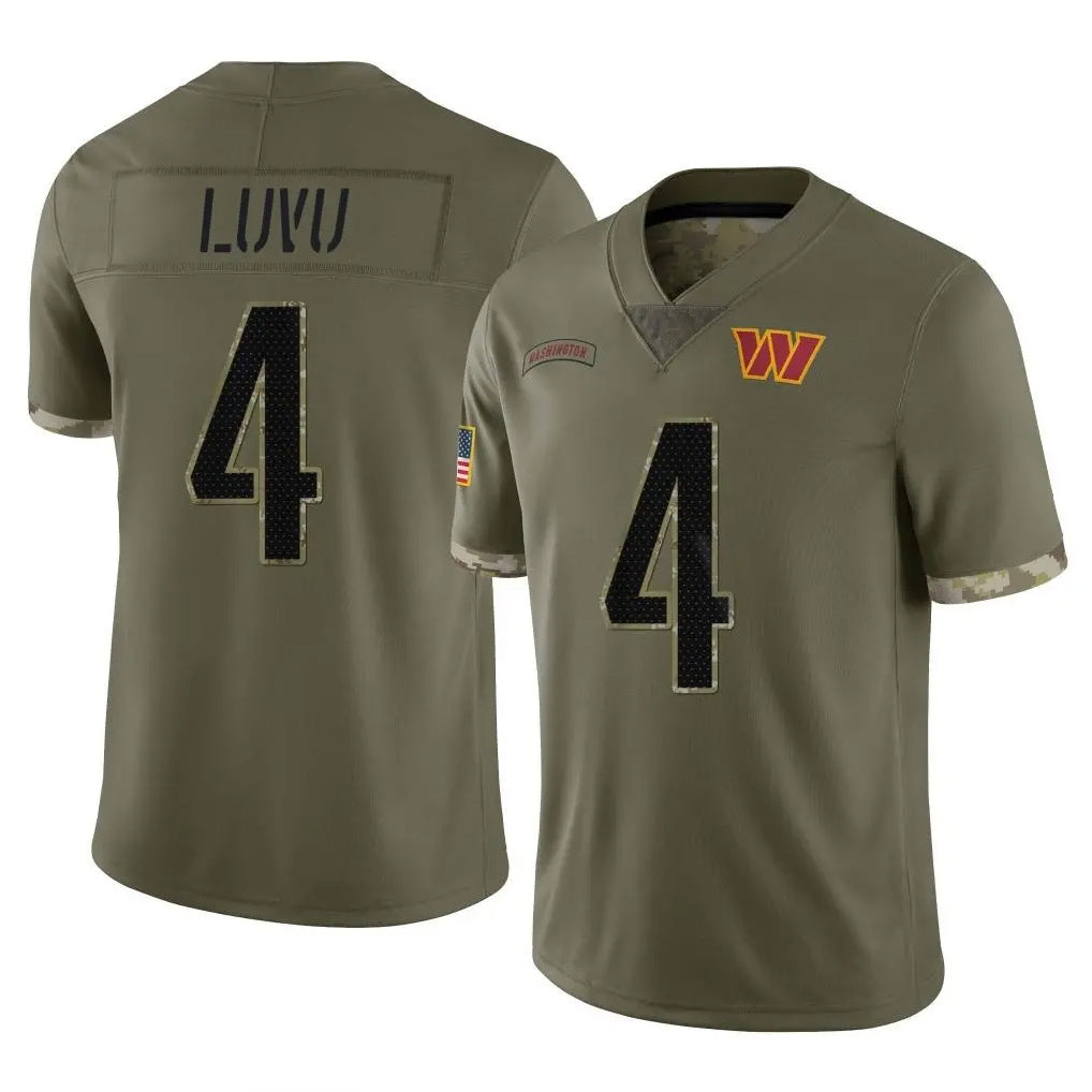 Vanessashop W.Commanders #4 Frankie Luvu Player Olive Salute To Service Limited Home Game Stitched Jerseys