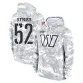 Vanessashop W.Commanders #52 Sonny Styles Player Arctic Camo Limited Salute to Service Pullover Hoodies Game Stitched Jerseys