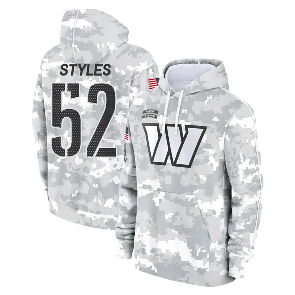 Vanessashop W.Commanders #52 Sonny Styles Player Arctic Camo Limited Salute to Service Pullover Hoodies Game Stitched Jerseys