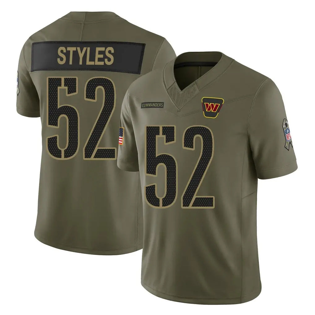 Vanessashop W.Commanders #52 Sonny Styles Player Olive 2025 Salute To Service Limited Home Game Stitched Jerseys
