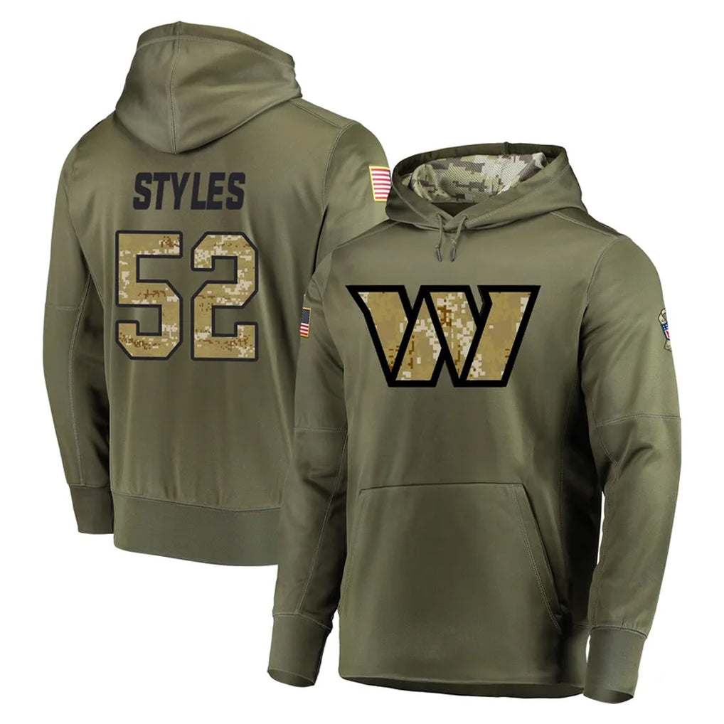Vanessashop W.Commanders #52 Sonny Styles Player Olive Salute to Service Pullover Hoodie Limited Home Game Stitched Jerseys
