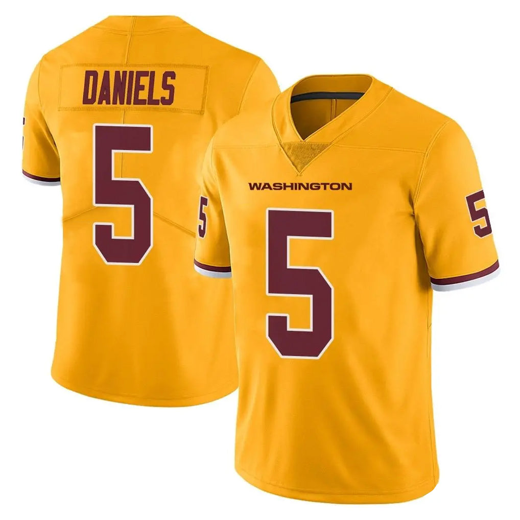 Vanessashop W.Commanders #5 Jayden Daniels Player Gold Limited Color Rush Home Game Stitched Jerseys
