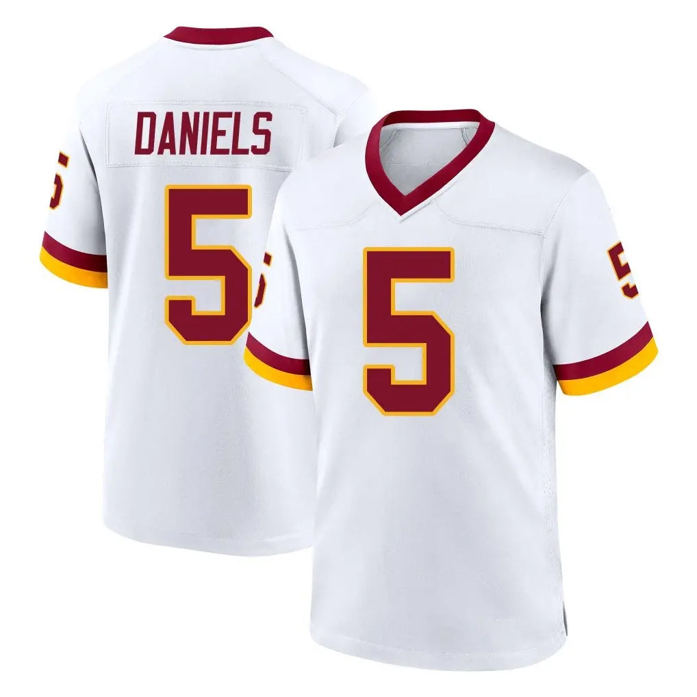 Vanessashop W.Commanders #5 Jayden Daniels Player White Home Game Stitched Jerseys