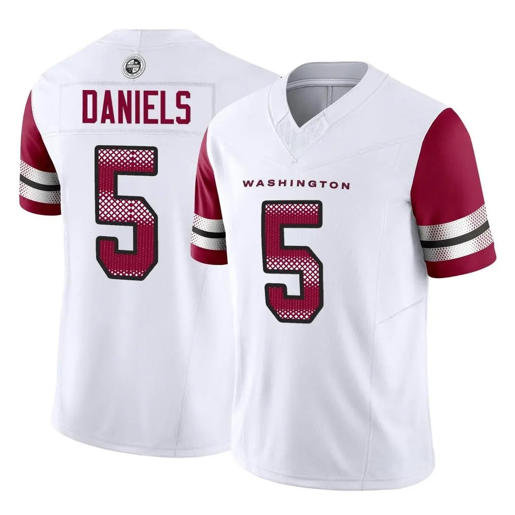 Vanessashop W.Commanders #5 Jayden Daniels White Vapor F.U.S.E. Limited Home Game Stitched Jerseys