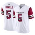 Vanessashop W.Commanders #5 Jayden Daniels White Vapor F.U.S.E. Limited Home Game Stitched Jerseys