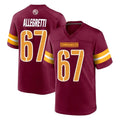 Vanessashop W.Commanders #67 Nick Allegretti Player Burgundy Home Game Stitched Jerseys