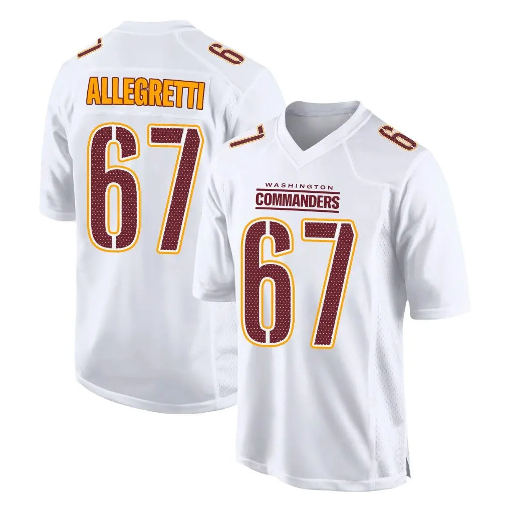 Vanessashop W.Commanders #67 Nick Allegretti Player White Tundra Fashion Home Game Stitched Jerseys