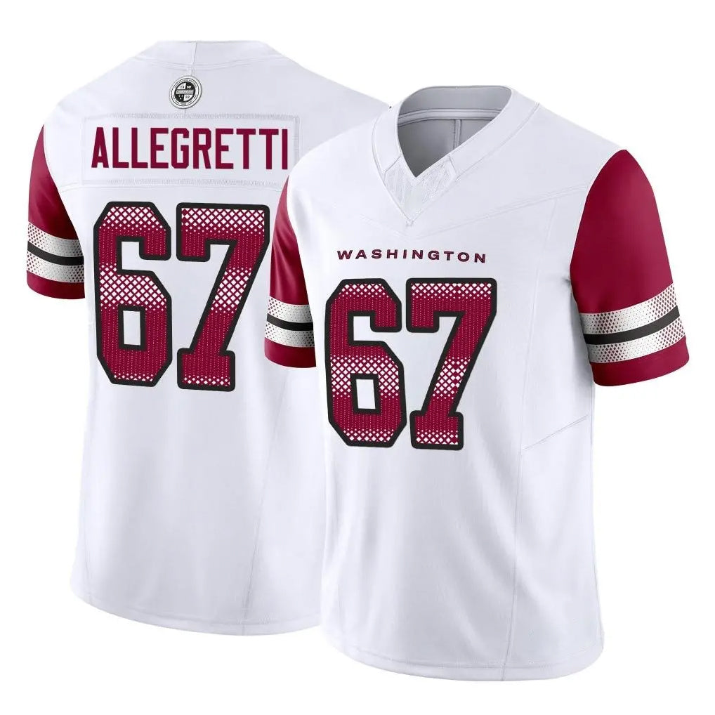 Vanessashop W.Commanders #67 Nick Allegretti Player White Vapor F.U.S.E. Limited Home Game Stitched Jerseys