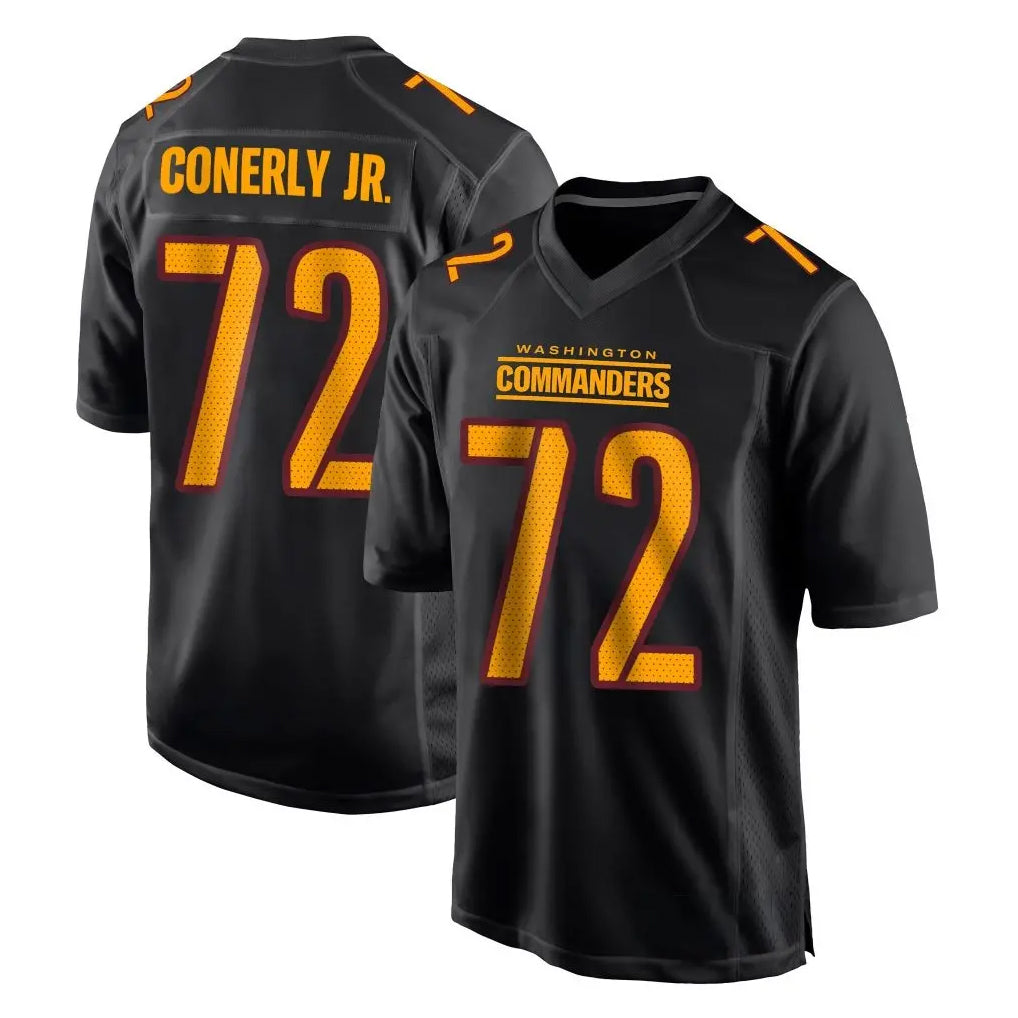 Vanessashop W.Commanders #72 Josh Conerly Jr. Player Black Carbon Fashion Home Game Stitched Jerseys