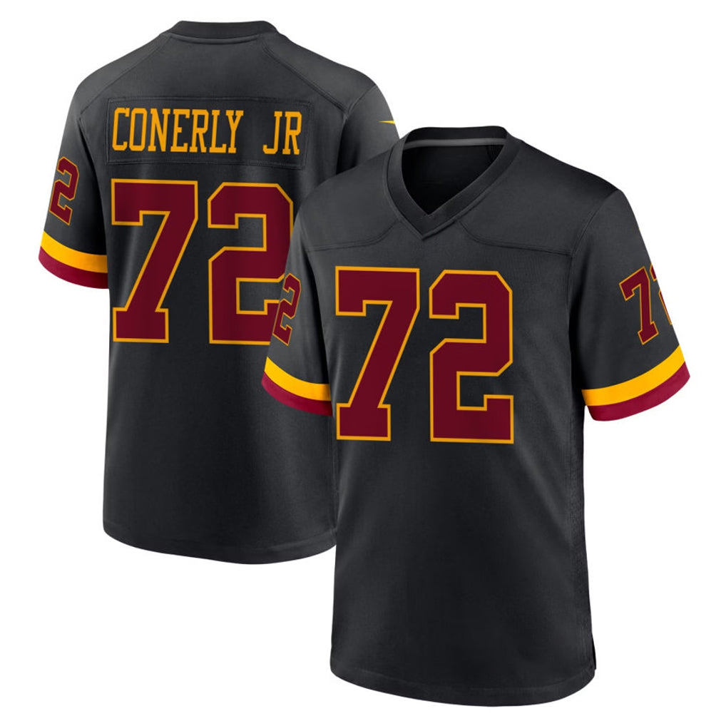 Vanessashop W.Commanders #72 Josh Conerly Jr. Player Black Limited Home Game Stitched Jerseys