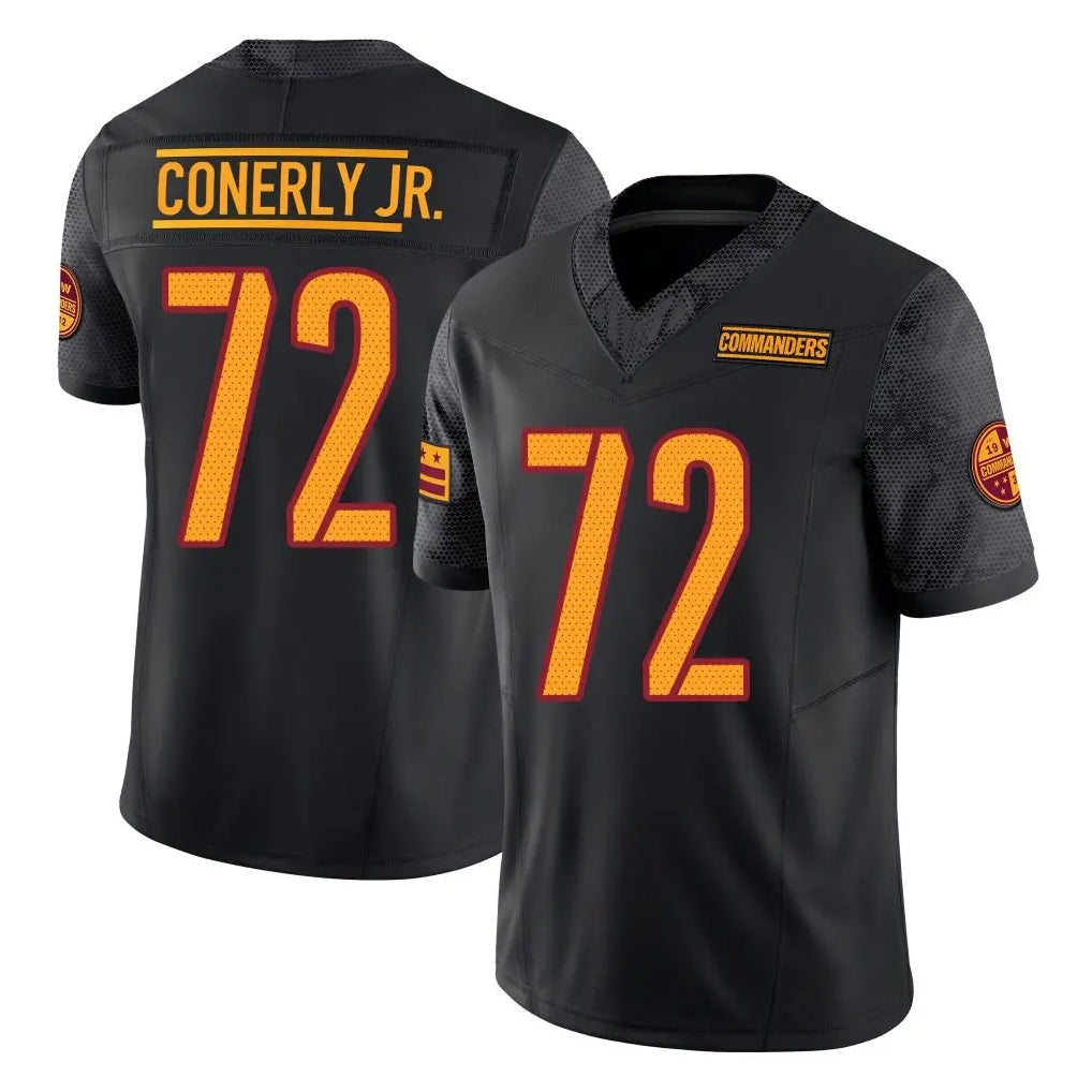 Vanessashop W.Commanders #72 Josh Conerly Jr. Player Black Limited Vapor F.U.S.E. Home Game Stitched Jerseys