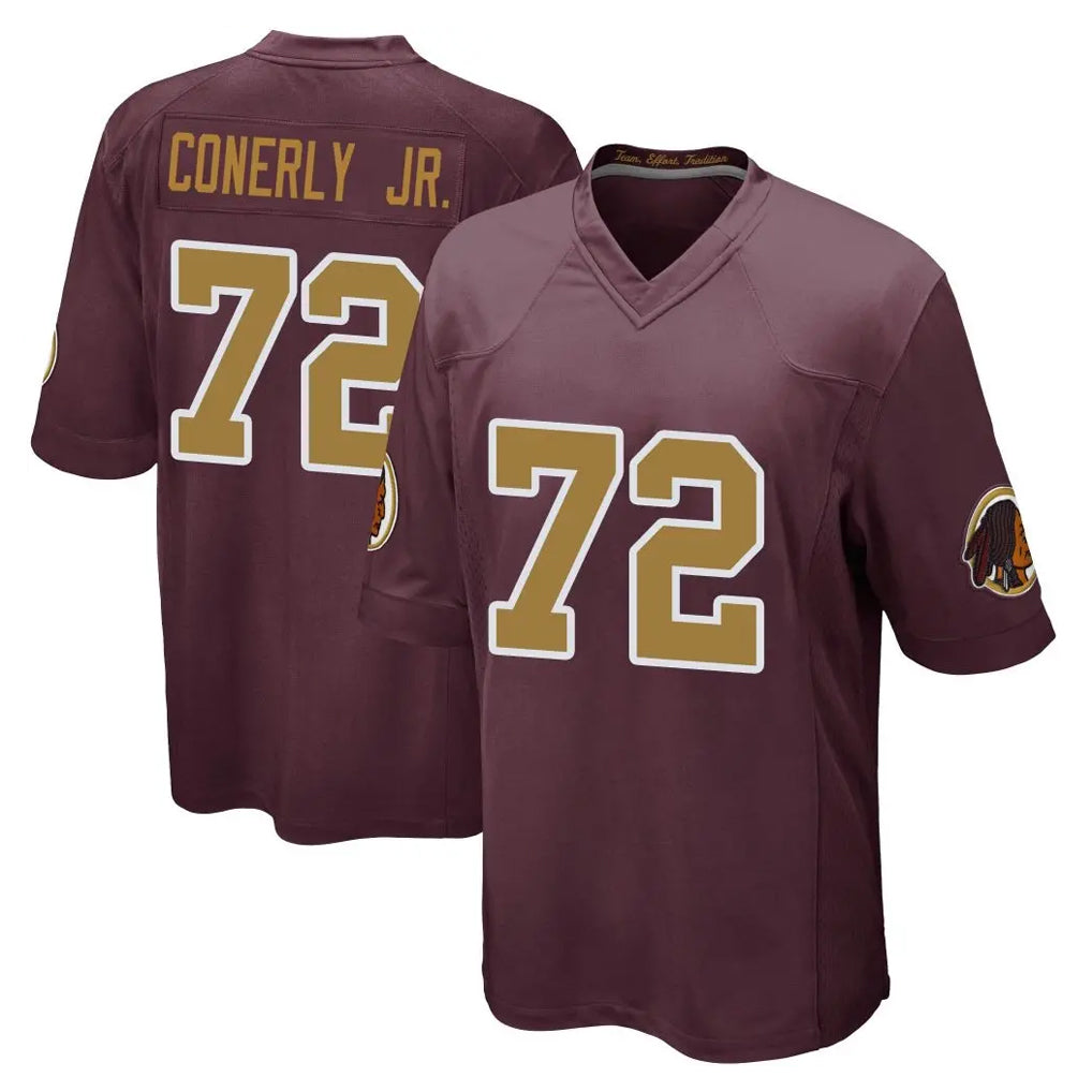 Vanessashop W.Commanders #72 Josh Conerly Jr. Player Burgundy Alternate Home Game Stitched Jerseys