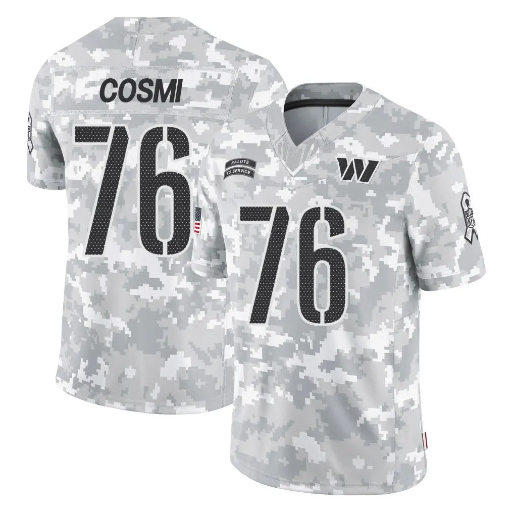 Vanessashop W.Commanders #76 Sam Cosmi Player Arctic Camo Limited Salute To Service Home Game Stitched Jerseys